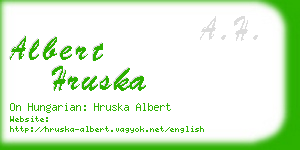 albert hruska business card